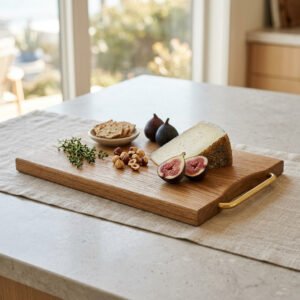 Oak & Brass Serving Board