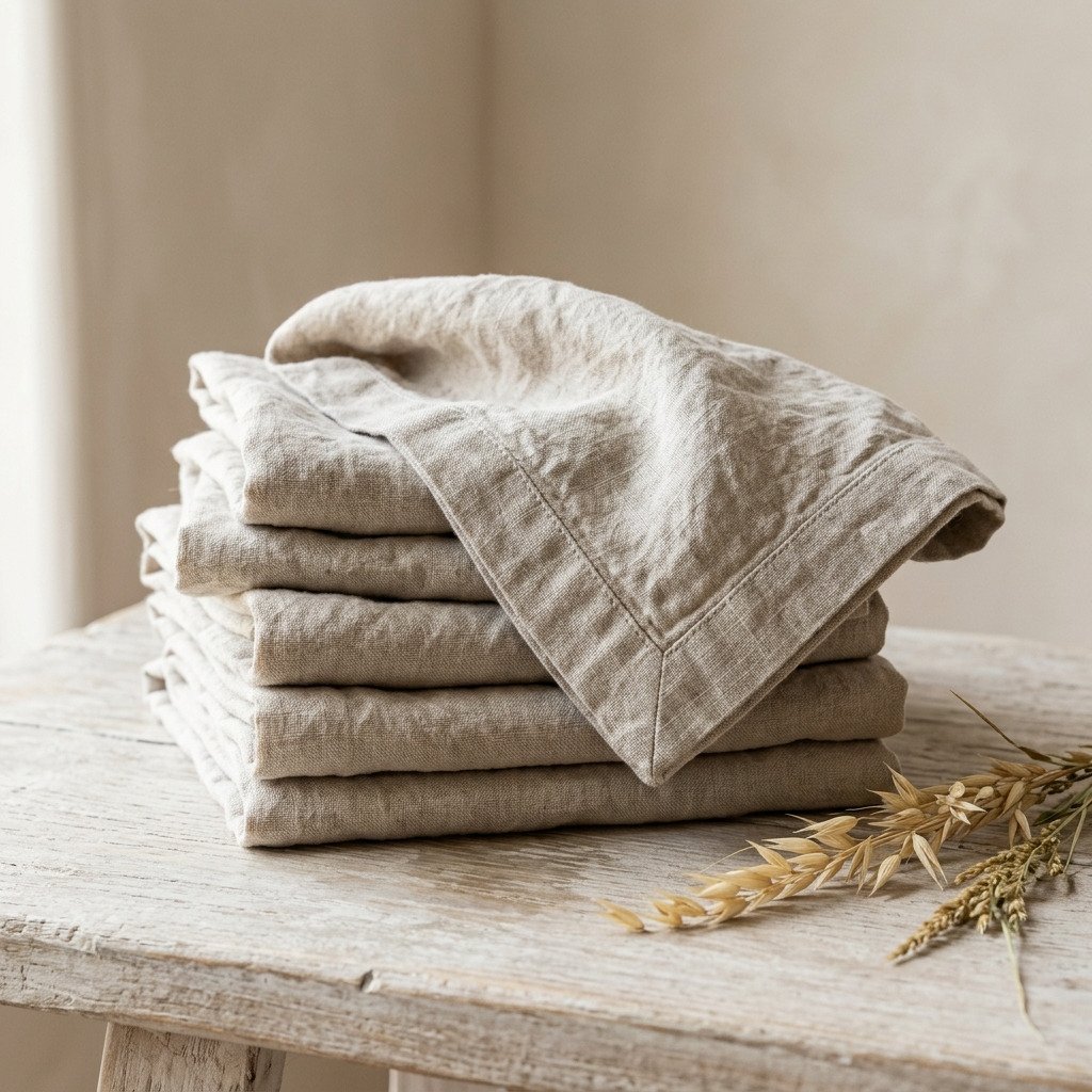 Washed Linen Table Napkins, Set of 6