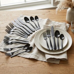 Matte Black Flatware Set, 20-Piece