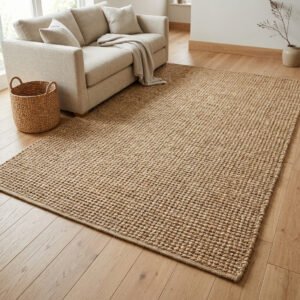 Woven Jute Area Rug, 5x8
