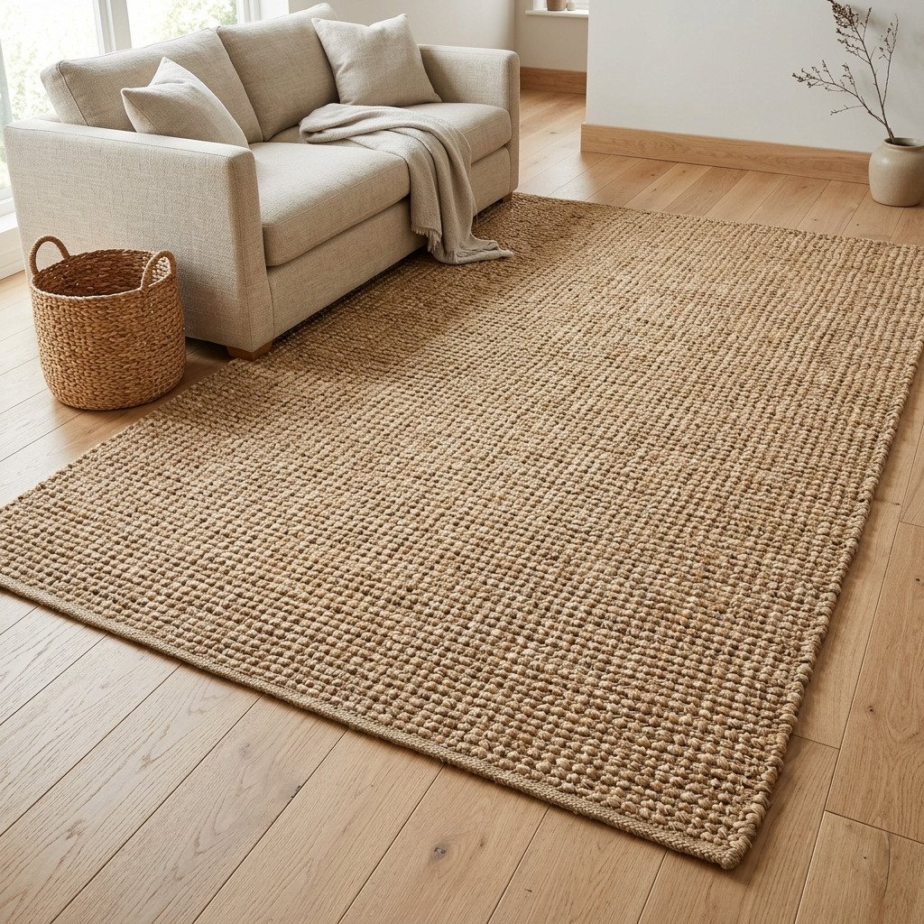 Woven Jute Area Rug, 5x8