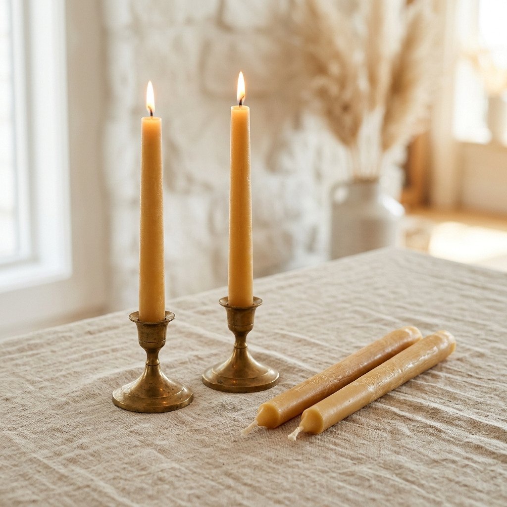 Beeswax Taper Candles, Set of 4