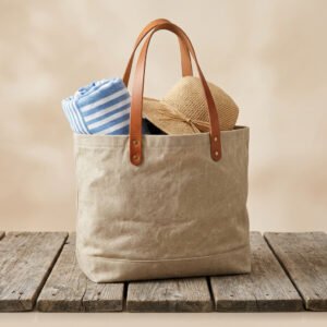 Canvas & Leather Beach Tote