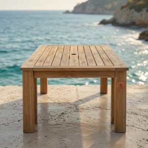 Teak Slat Outdoor Dining Table