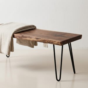 Live-Edge Walnut Entry Bench