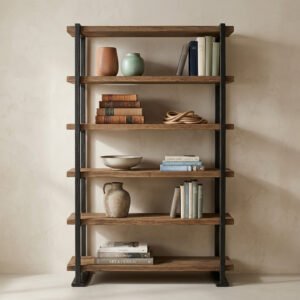 Reclaimed Wood & Iron Bookshelf