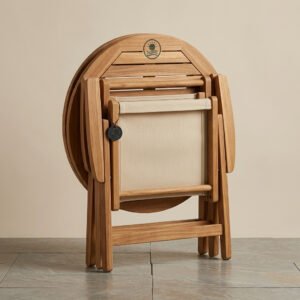 Teak & Sling Folding Bistro Set