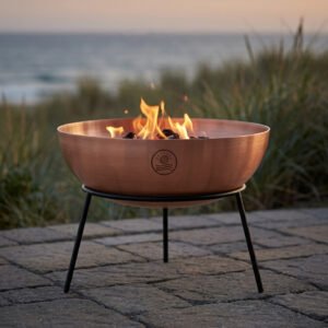 Copper Fire Bowl on Stand