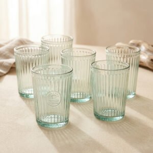 Ribbed Glass Tumblers, Set of 6