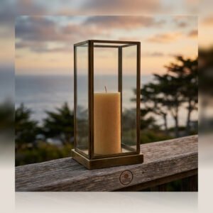 Brass & Glass Hurricane Lantern