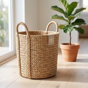 Woven Seagrass Basket, Tall